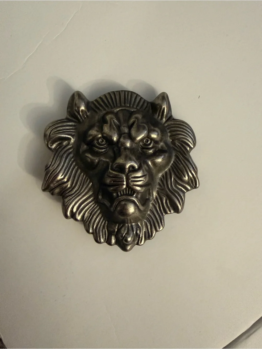 Vintage Norse Viking 3D Lion Head Belt Buckle Silver Tone A350